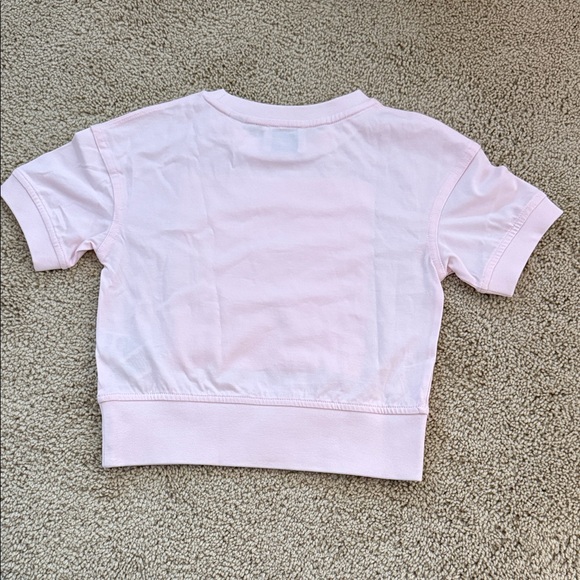 Burberry Pink Logo Tee with Gray Plaid Skirt Set - Picture 5 of 12